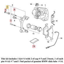Load image into Gallery viewer, Front Brake Caliper Guide Pin &amp; Bushing Repair Kit 2002-16 BMW 1 3 5 6 7 M X Z

