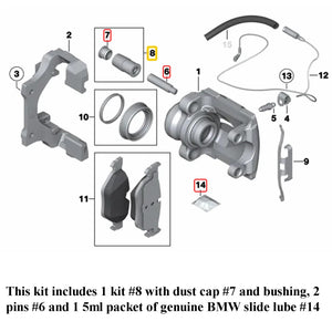 OEM Ate Rear Brake Caliper Guide Pin Bolt & Bushing & Lube Kit 1983-20 BMW Mini