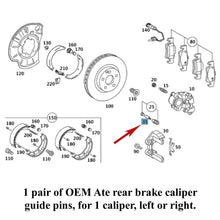 Load image into Gallery viewer, 2 OEM Ate Rear Brake Caliper Guide Pin Bolt 2004-21 Mercedes Benz 000 421 08 18
