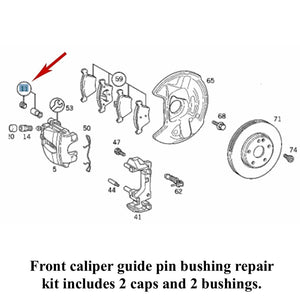 OEM Ate Front Brake Caliper Guide Pin Bushing Repair Kit 1996-14 Mercedes