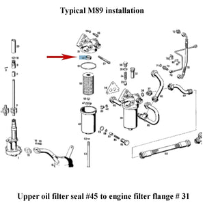 Oil Filter Element Upper Inner Rubber Seal 1955-78 4 & 6 Cylinder Gasoline Motor