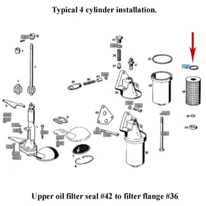 Oil Filter Element Upper Inner Rubber Seal 1955-78 4 & 6 Cylinder Gasoline Motor