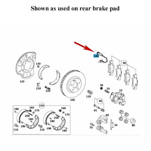 4 X OEM BOWA Rear Brake Pad Wear Sensors with Black Connectors 2000-21 Mercedes