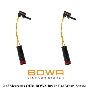 2 X OEM BOWA Front Brake Pad Wear Sensor with Black Connector 2000-21 Mercedes