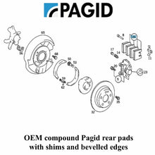Load image into Gallery viewer, OEM Pagid Rear Brake Pad Set Mercedes Benz 1984-93 190D 2.2 2.5 190E 2.3 2.6
