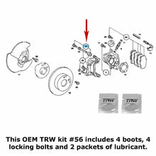Load image into Gallery viewer, 2 X OEM TRW Front Brake Caliper Guide Slide Pin Boot Repair Kit 1982-98 Mercedes
