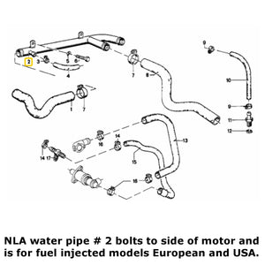 Cooling Engine Water Return Pipe 1974-79 BMW 3.0CSi 3.0Si 528i 530i 633CSi 733i