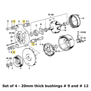 4 X 20mm Thick Febi Black Rubber Alternator Bushings 1978-91 BMW 5 6 7 M