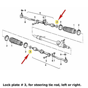 New OE BMW Steering Rack Tie Rod Locking Plate 1983-91 BMW E30 318i 325e 325i