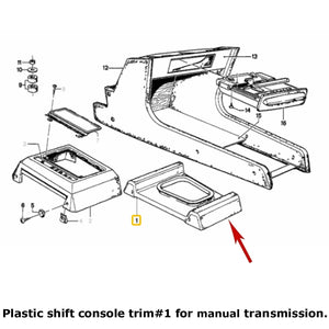 Center Console Manual Transmission Shift Boot Plastic Surround 1977-83 BMW 320i