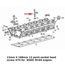 Load image into Gallery viewer, 2 X 12mm X 160mm Socket Head Cylinder Head Bolt 1990-99 Mercedes M104 DOHC 6 Cyl
