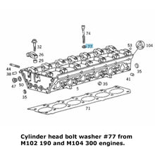 Load image into Gallery viewer, 2 X German Cylinder Head Bolt Washer 1984-99 Mercedes 1984-99 Mercedes 4 &amp; 6 Cyl
