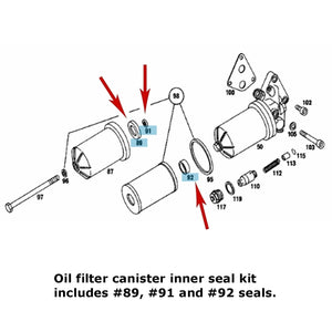 Oil Filter Element  Inner Rubber Seal Kit 1954-78 4 & 6 Cylinder Gasoline Motor