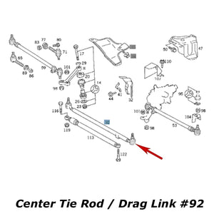 Febi Bilstein Steering Center Tie Rod Drag Link 1989-95 Mercedes E 260 300 320 E