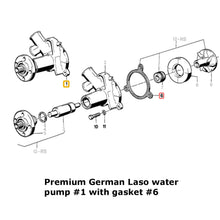 Load image into Gallery viewer, Premium German Laso Water Pump with Metal Impeller 1987-93 BMW 325 525 528
