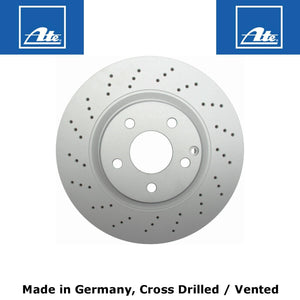 New German Ate X Drilled Front Brake Rotor Disc 2000-02 Mercedes CL500 S430 S500