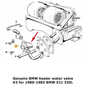 Genuine New BMW Heater Water Control Valve 1980-83 BMW E21 320i 64 11 1 366 669