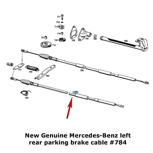 New Left Rear Emergency Parking Brake Cable 1960-61 Mercedes 220b 220Sb 220SEb