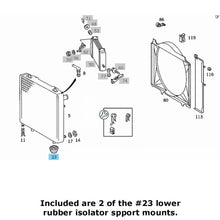 Load image into Gallery viewer, 2 X Genuine Mercedes Radiator Lower Rubber Buffer Mount 1981-91 Mercedes W126
