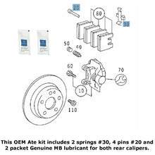 Load image into Gallery viewer, 2 X Rear Brake Caliper Pad Slide Pin Return Spring Kit 92-02 Mercedes W140 W210
