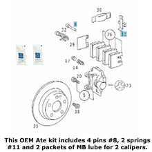 Load image into Gallery viewer, 2 Rear Brake Caliper Pad Slide Pin Spring Kits with Lube 84-96 Mercedes 201 202
