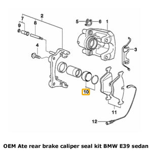 Rear Brake Caliper Seal Repair Kit 97-03 BMW E39 525 528 530 540 Sedan OEM Ate