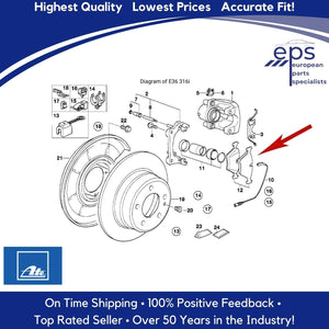 1992-08 BMW 3 Z4 E36 E46 E85 E86 Rear Brake Pad Set Ate Premium 34 21 6 778 168