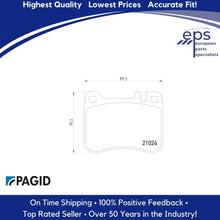 Load image into Gallery viewer, Front Brake Pad Set 1986-89 Mercedes 560SL Pagid OEM Compound 001 420 85 20 64
