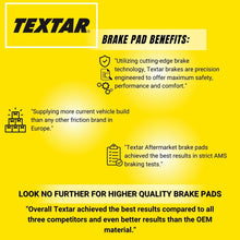 Load image into Gallery viewer, 1986-89 Mercedes 560SL Front Brake Pad Set Textar OEM Compound 001 420 85 20 64
