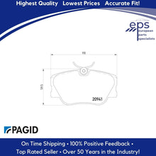 Load image into Gallery viewer, Front Brake Pad Set 1990-93 Mercedes 300TE 4Matic Pagid OEM 002 420 23 20
