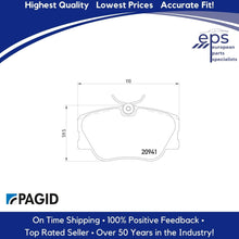 Load image into Gallery viewer, 1990-93 Mercedes 300TE 4Matic Front Brake Pad Set Pagid OEM 002 420 23 20
