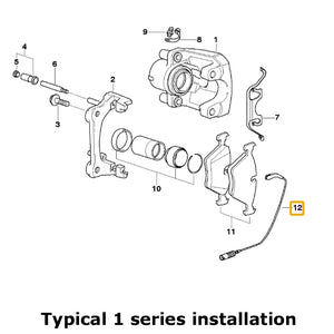 OEM BMW Rear Brake Pad Wear Sensor - Fits 128i, 135i, 328i, 335i, M3 & More (2006-2013) - Genuine Part 34356789445
