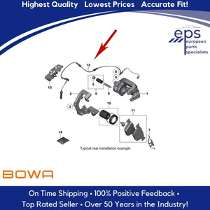 RH Rear Brake Pad Sensor Select 2002-08 BMW 745 750 760 i Li Alpina B7 OEM BOWA