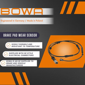RH Rear Brake Pad Sensor Select 2010-19 BMW X5 and X6 OEM BOWA 34 35 6 854 168