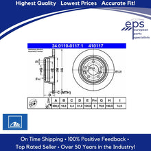 Load image into Gallery viewer, L &amp; R Rear Brake Disc Rotors Select 89-95 BMW 525i 530i 535i Ate 34 21 6 756 537
