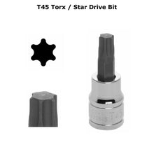 Load image into Gallery viewer, 3/8&quot; Drive Star Bit Socket Torx T45 Special Male Drive Bit Mercedes BMW Porsche
