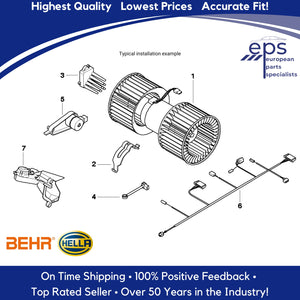 A/C Heater Complete Blower Motor Assembly 1999-06 BMW E46 323 325 328 330 M3