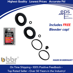 Rear Brake Caliper Seal Boot O-Ring Repair Kit Bleeder Cap Lube 1968-91 Mercedes