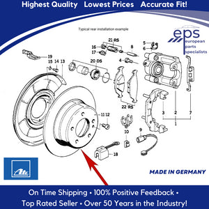 1 X Rear Brake Disc Rotor 1988-94 740i 740iL 750iL Ate 420113 34 21 1 1 162 967