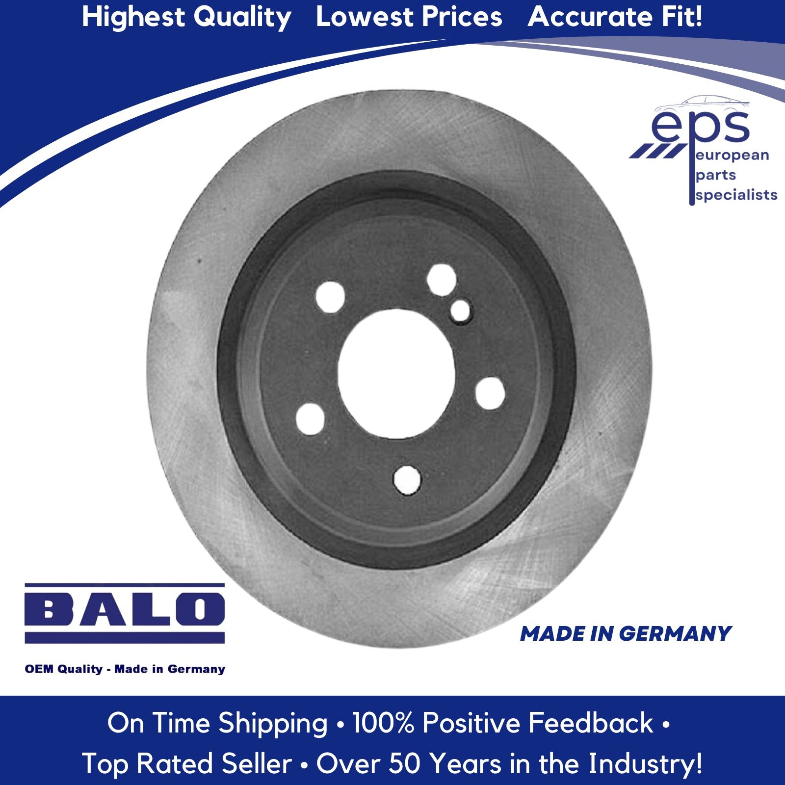 1 X German Balo Rear Brake Disc Rotor 2001-02 Mercedes CL55 S55