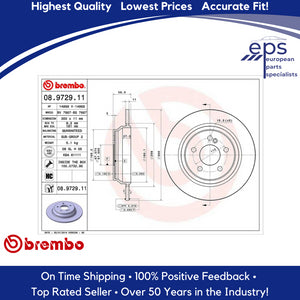 1 Rear Brake Disc Rotor 03-06 CL500 S350 S430 S500 Premium Brembo 220 423 01 12