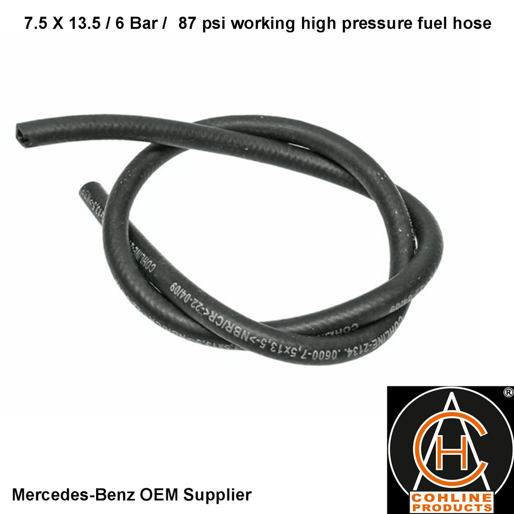 Fuel Hose 7.5 X 13.5 1953-19 Mercedes 230 476 87 26 87 psi  OEM Cohline Germany