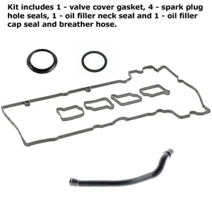 Valve Cover Gasket and Seal Kit with Breather Hose 2003-05 Mercedes C 230 M271