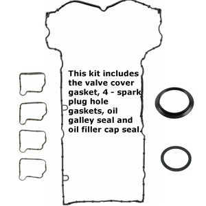 Valve Cover Gasket Spark Plug Hole Oil Filler Neck & Cap Seal Kit 2003-05 C 230