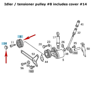 Serpentine Belt Tensioner Pulley for 1986-99 Mercedes 190 280 300 320 6 Cylinder