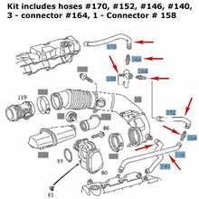 Load image into Gallery viewer, Valve Cover Crankcase Vent Breather 4 Hose Kit &amp; Fitting Kit 98-00 Mercedes C280

