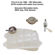 Load image into Gallery viewer, Radiator Overflow Expansion Tank Kit with Cap and Sensor 1986-91 Mercedes W126
