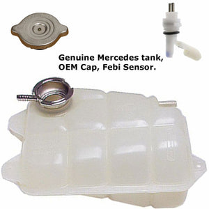 Radiator Overflow Expansion Tank Kit with Cap and Sensor 1986-91 Mercedes W126