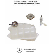 Load image into Gallery viewer, Radiator Overflow Expansion Tank Kit with Cap and Sensor 1986-91 Mercedes W126
